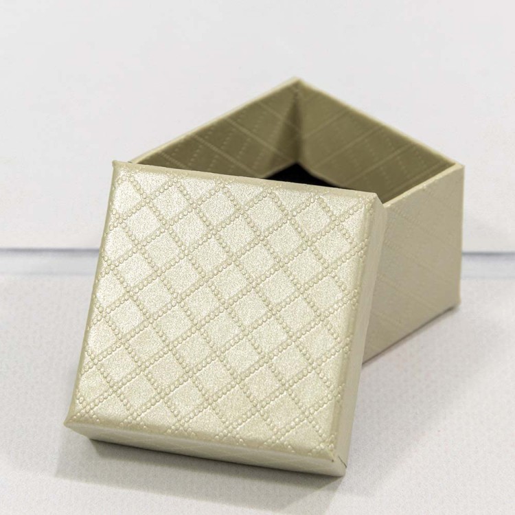 61255/3 Коробка Квадратная 5,5*5,5*3,5 "Ромбики" Бежевый 1/24 1/360