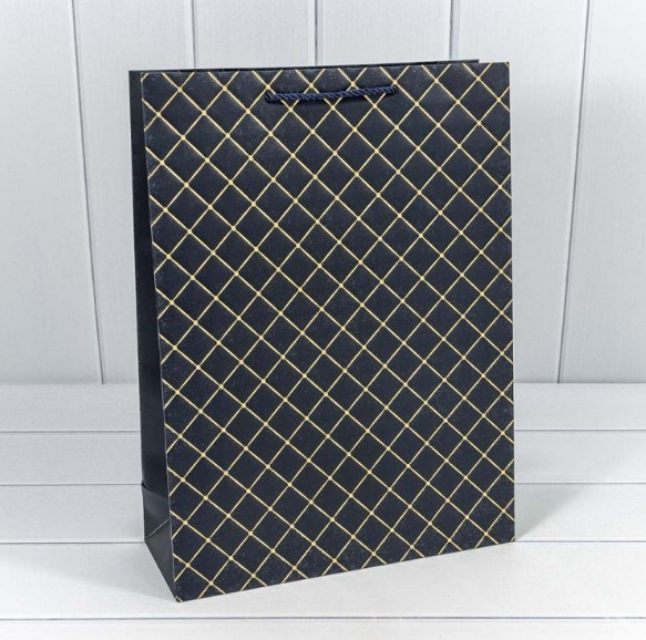 000391A/8 Пакет подарочный "Ромб" Синий 31*42*12 210г 1/20 1/80