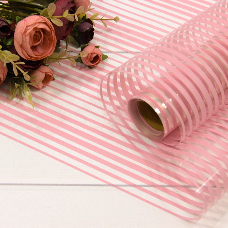 1602/0331 Плёнка 0,58*10м глянцевая в полоску 50мкм Розовый 1/30 1602/0331 Плёнка 0,58*10м глянцевая в полоску 50мкм Розовый 1/30