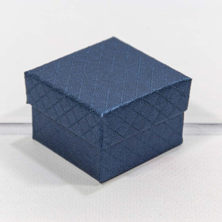 61255/5 Коробка Квадратная 5,5*5,5*3,5 "Ромбики" Синий 1/24 1/360