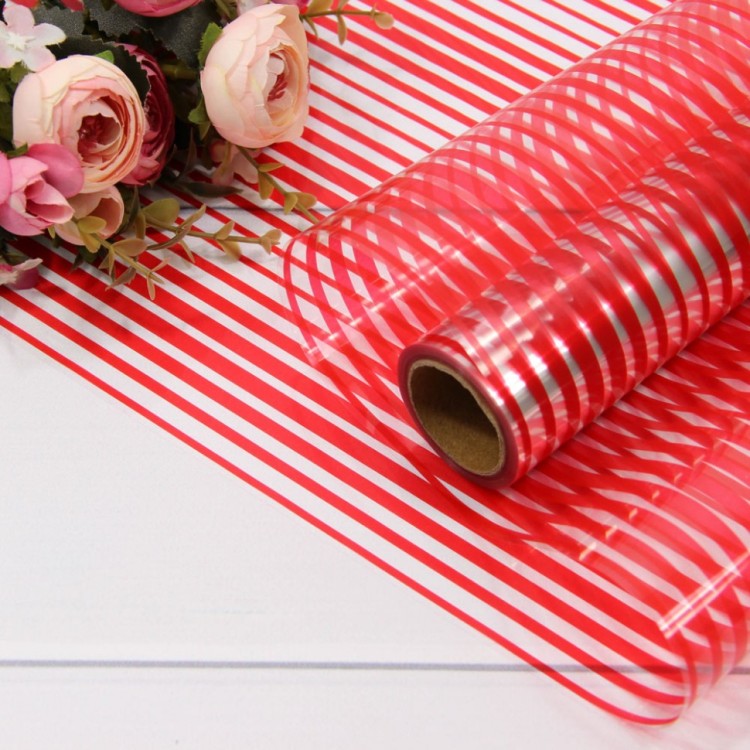 001302/6 Пленка глянцевая в полоску 50 мк 0,58*10 м Красный 1/30 001302/6 Пленка глянцевая в полоску 50 мк 0,58*10 м Красный 1/30