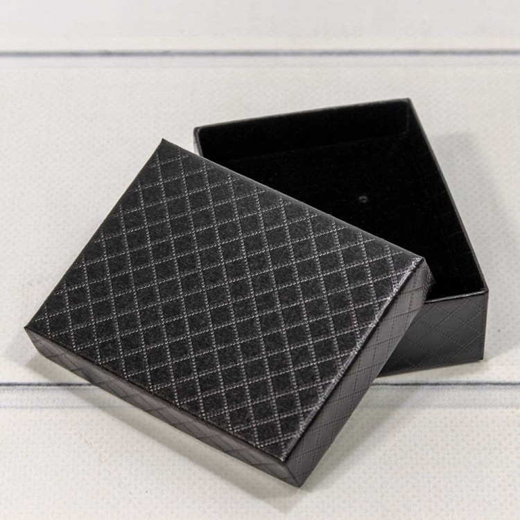 61279/7 Коробка Прямоугольная 9*7*2,8 "Ромбики" Чёрный 1/12 1/480