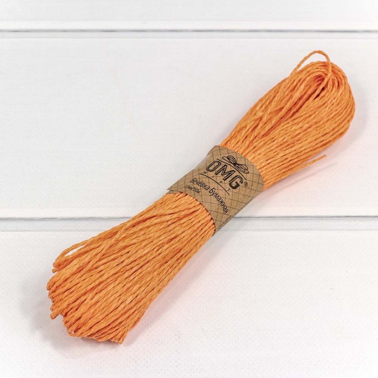 28874/10 Бечевка бумажная 1,5 мм*50 м оранжевый 1/6 1/360