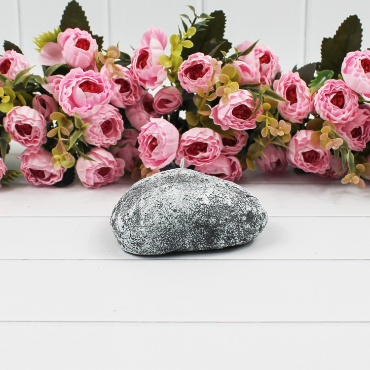 1808240001 ГАЛЬКА ПЛОСКАЯ Свеча декоративная парафиновая фигурная, шт