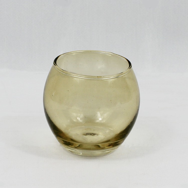 2701732978 Оливковый прозрачный Шарик Подсвечник маленький H-77мм D-88мм (0,3 л)