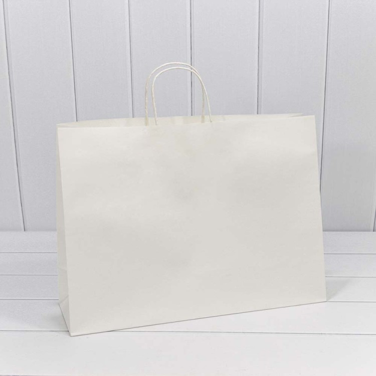 000216AA/6 Пакет подарочный Крафт Белый 45*33*10 120г 1/20 1/120