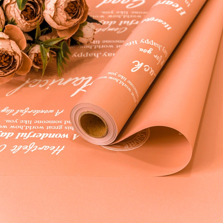 1662/6024 Плёнка 0,58*10м матовая с печатью "Good Luck" 65мкм Оранжево-розовый 1/30 1662/6024 Плёнка 0,58*10м матовая с печатью "Good Luck" 65мкм Оранжево-розовый 1/30