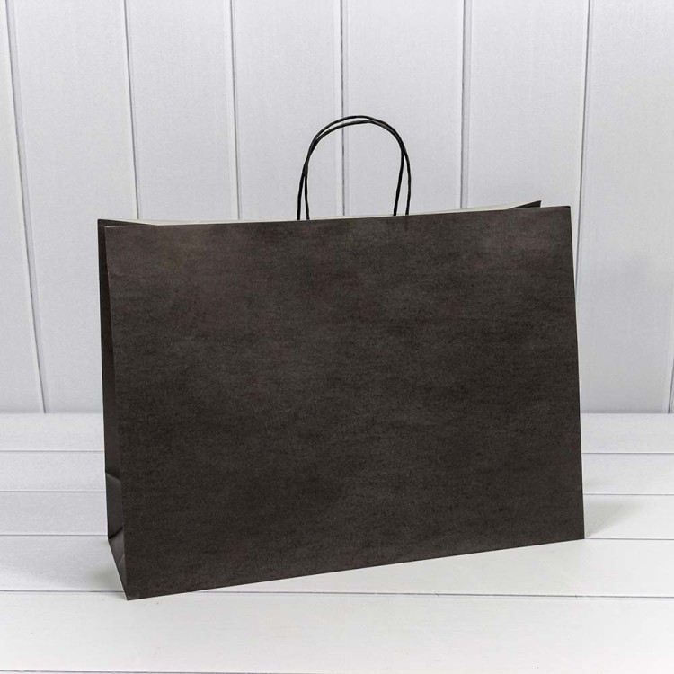 000216AA/7 Пакет подарочный Крафт Черный 45*33*10 120г 1/20 1/120