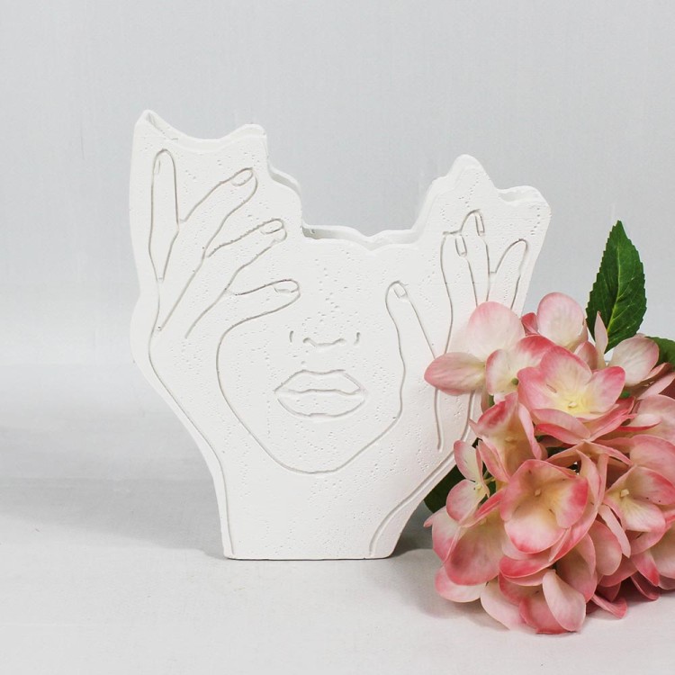 1009890000 ЗАТМЕНИЕ Ваза-органайзер гипсовый декоративный H-180мм D-150мм