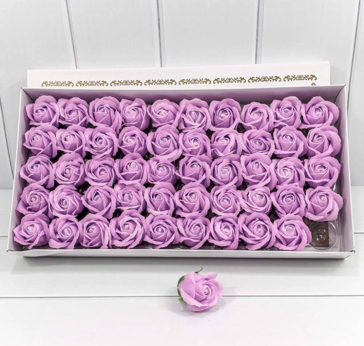 420055/3 Декоративный цветок-мыло "Роза" класс А Сиреневый 5,5*4 50шт. 1/20 420055/3 Декоративный цветок-мыло "Роза" класс А Сиреневый 5,5*4 50шт. 1/20