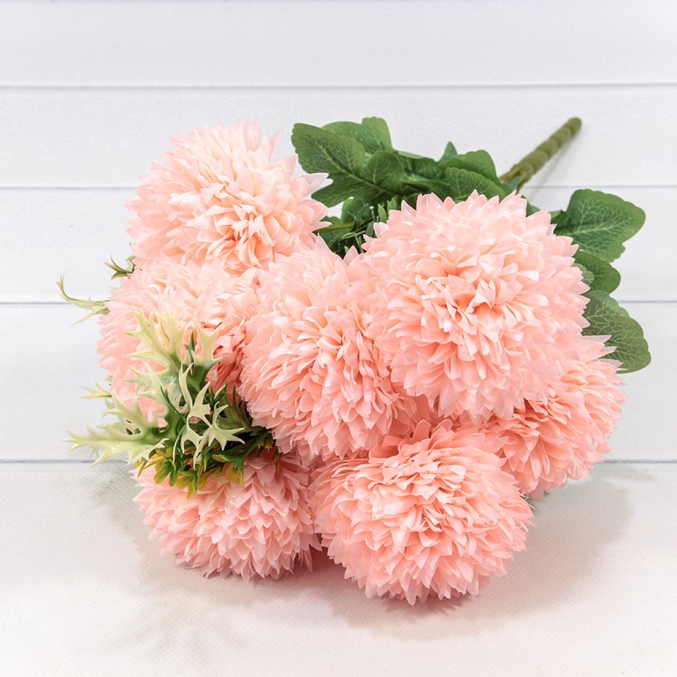 303-08-045/02 Искусственные цветы Хризантема 45 см 8 цветов Пудровый 1/1