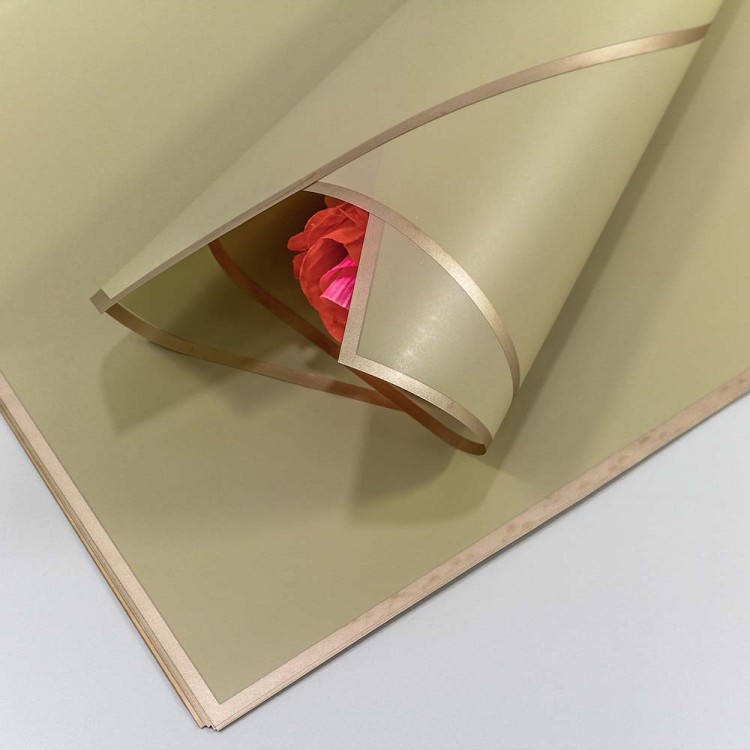 1640/4241 Плёнка в листах 58*58 (20 шт.) матовая с золотым краем 50мкм Бежево-серый 1/60 1640/4241 Плёнка в листах 58*58 (20 шт.) матовая с золотым краем 50мкм Бежево-серый 1/60