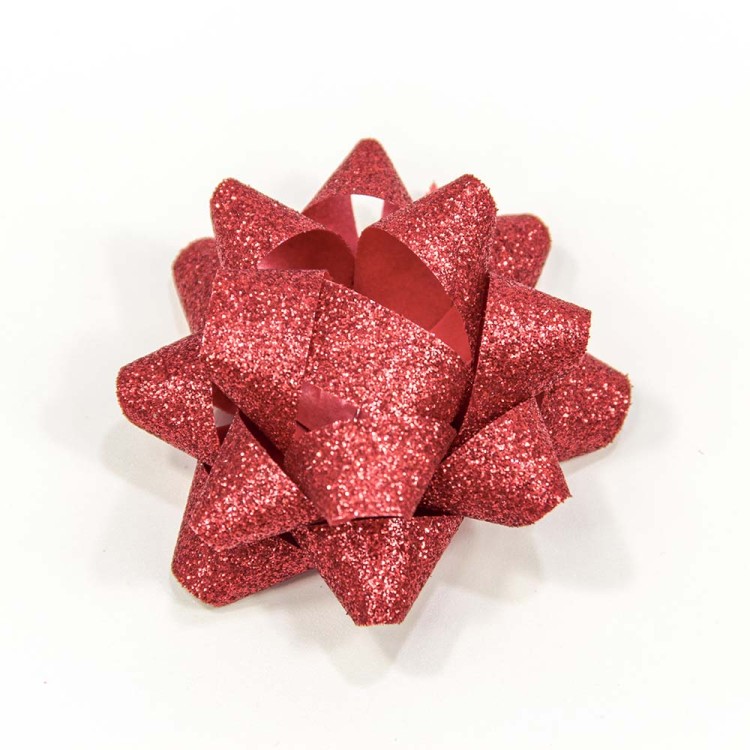 500564-63/3 Бант-звезда 6,3 см "Блеск" Красный 1/12 1/72 упак.