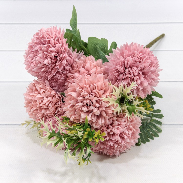 303-08-045/03 Искусственные цветы Хризантема 45 см 8 цветов Пыльно-розовый 1/1