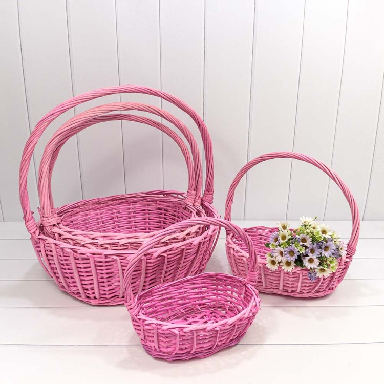 420170/5 Корзины плетёные Овальные Набор 1/5 48*40*17/48 (±5%) с ручкой Розовый 1/12 420170/5 Корзины плетёные Овальные Набор 1/5 48*40*17/48 (±5%) с ручкой Розовый 1/12