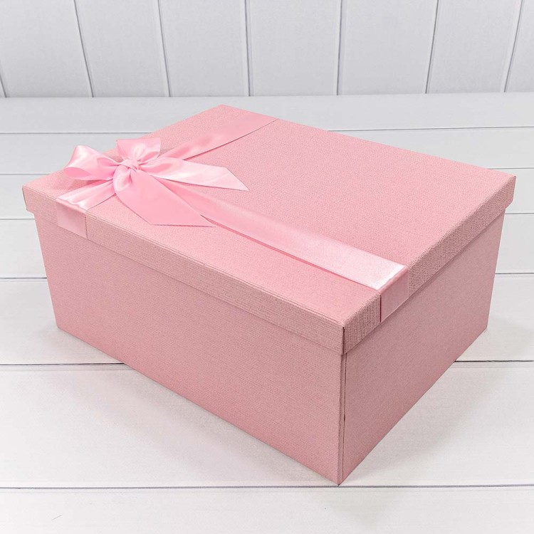 721604/0020 Набор коробок Прямоугольные 1/10 34*26*15,3 "Бант" Розовый 1/4