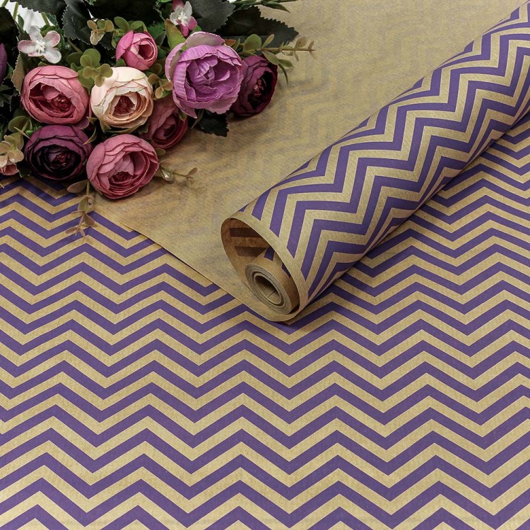 1403/19 Бумага Крафт 0,72*10м Верже 40г "Молния" Сиреневый 1/22