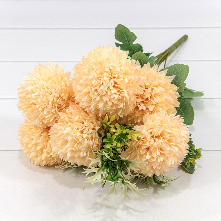 303-08-045/05 Искусственные цветы Хризантема 45 см 8 цветов Персиковый 1/1