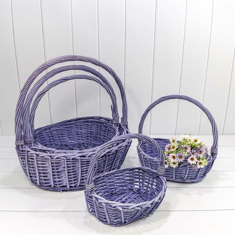 420170/7 Корзины плетёные Овальные Набор 1/5 48*40*17/48 (±5%) с ручкой Сиреневый 1/12 420170/7 Корзины плетёные Овальные Набор 1/5 48*40*17/48 (±5%) с ручкой Сиреневый 1/12