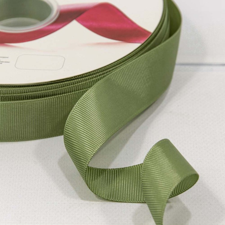 563-25/55 Лента Репсовая 2,5см*100ярд Бледно-оливковый 1/13 1/52