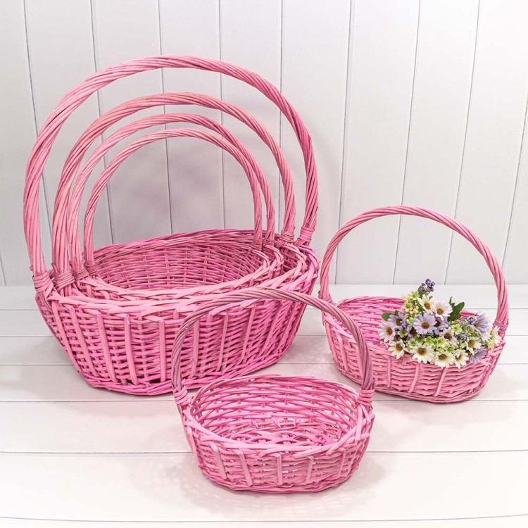 420400/5 Корзины плетёные Овальные Набор 1/6 53*45*19/52 (±5%) с ручкой Розовый 1/8 420400/5 Корзины плетёные Овальные Набор 1/6 53*45*19/52 (±5%) с ручкой Розовый 1/8