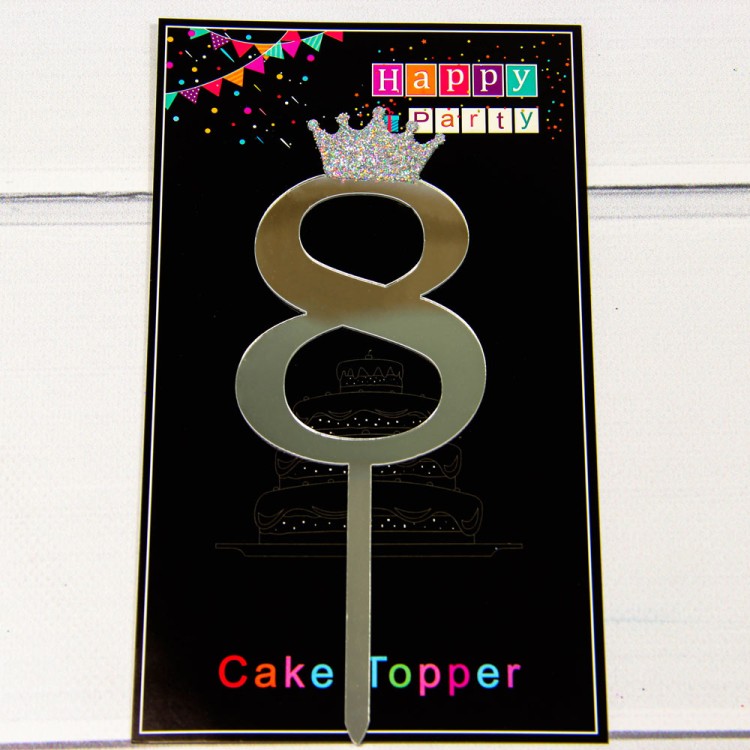 20019/8 Топпер "Цифра 8" 18*6см Серебряный 1/20 1/500