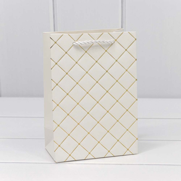 000391G/1 Пакет подарочный "Ромб" Белый 14*20*8 210г 1/20 1/480