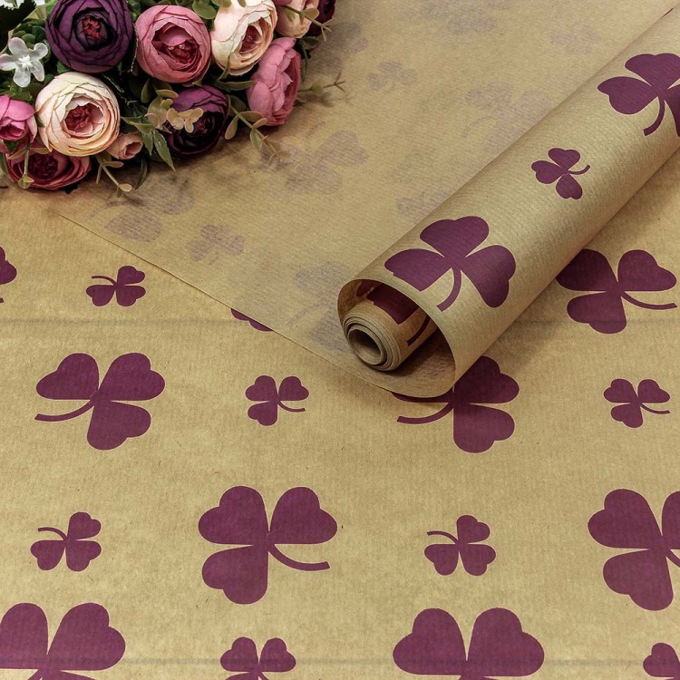 1403/23 Бумага Крафт 0,72*10м Верже 40г "Цветок" Фиолетовый 1/22