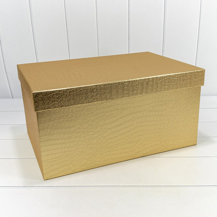 7210808/0087 Коробки Прямоугольные Набор 1/10 50*35*25 "Кожа крокодила" матовый Золотой 1/1