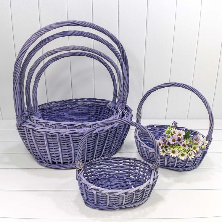 420400/7 Корзины плетёные Овальные Набор 1/6 53*45*19/52 (±5%) с ручкой Сиреневый 1/8 420400/7 Корзины плетёные Овальные Набор 1/6 53*45*19/52 (±5%) с ручкой Сиреневый 1/8