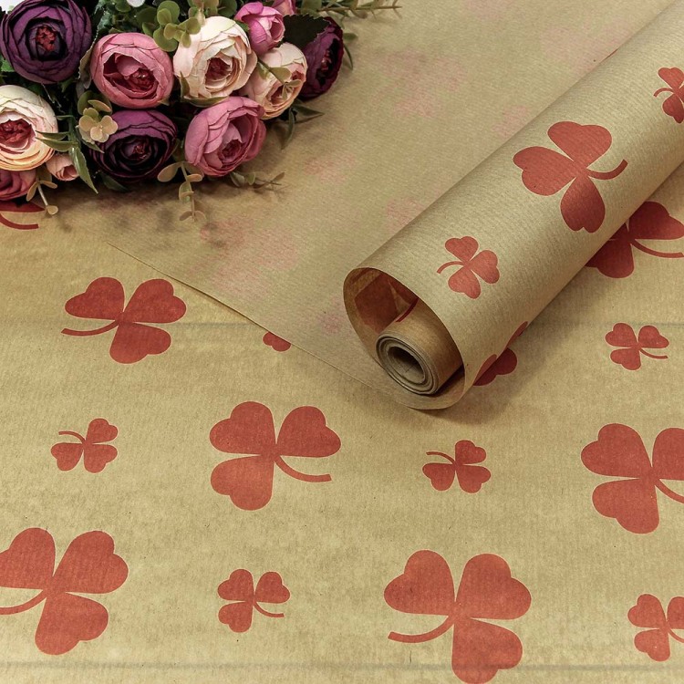 1403/24 Бумага Крафт 0,72*10м Верже 40г "Цветок" Красный 1/22