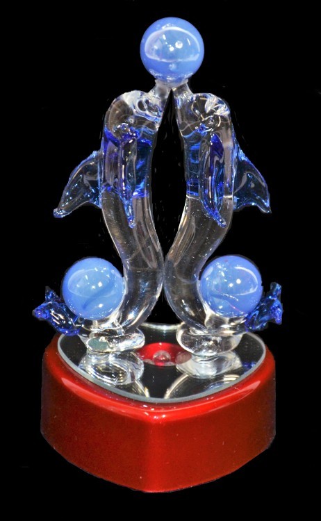 ХН58-6 Дельфины на подставке с подсветкой