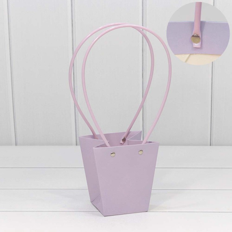 000171H/32 Пакет подарочный "Ваза для цветов" 12,5*12*8 Бледно-сиреневый 1/10 1/200 