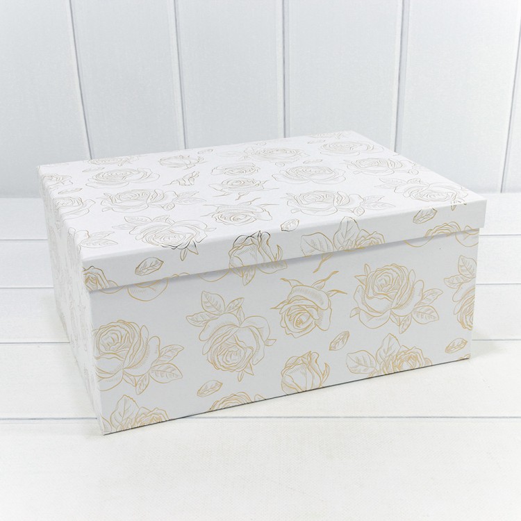 721604/0096 Коробки Прямоугольные Набор 1/10 34*26*15,3 с тиснением "Розы"-0096 1/6