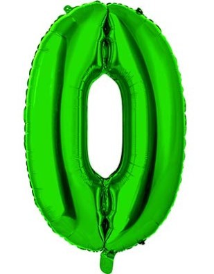 1207-4878 Шар цифра "0", 66см Green