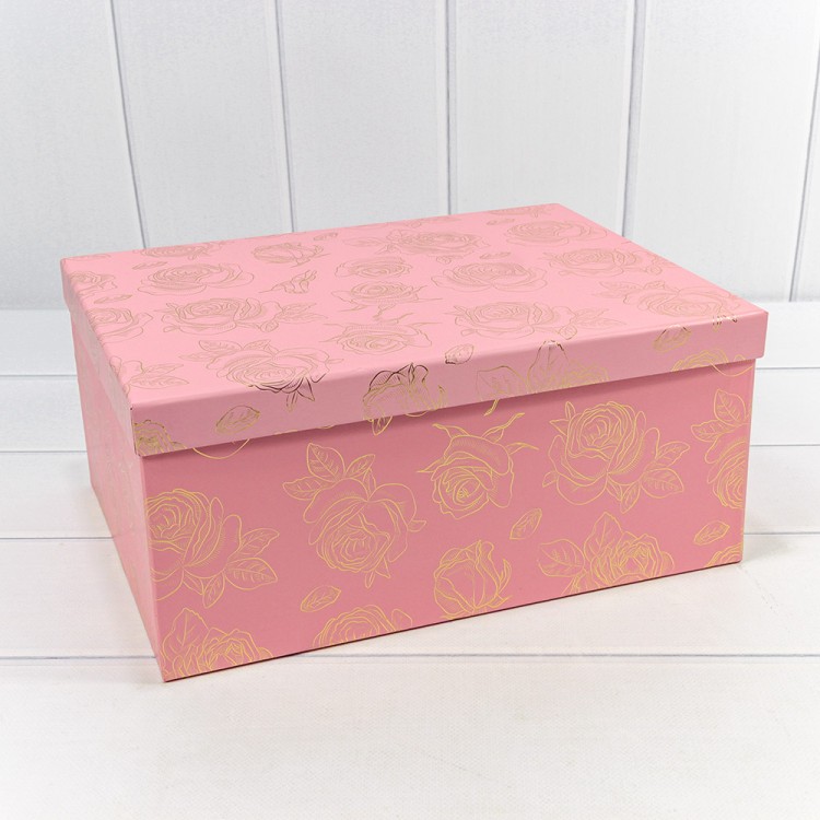 721604/0099 Коробки Прямоугольные Набор 1/10 34*26*15,3 с тиснением "Розы"-0099 1/6