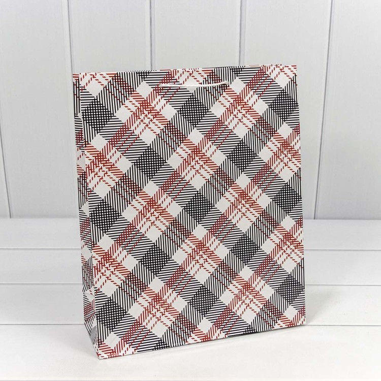 00038C Пакет подарочный "Клетки и полоски" (микс)  26*32*10 128г 1/20 1/360