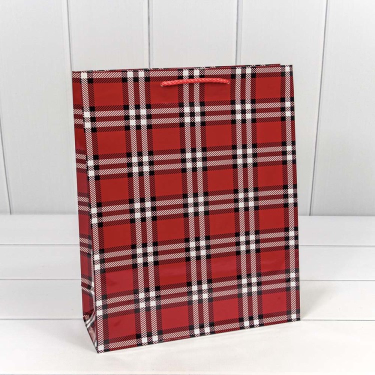 00038C Пакет подарочный "Клетки и полоски" (микс)  26*32*10 128г 1/20 1/360