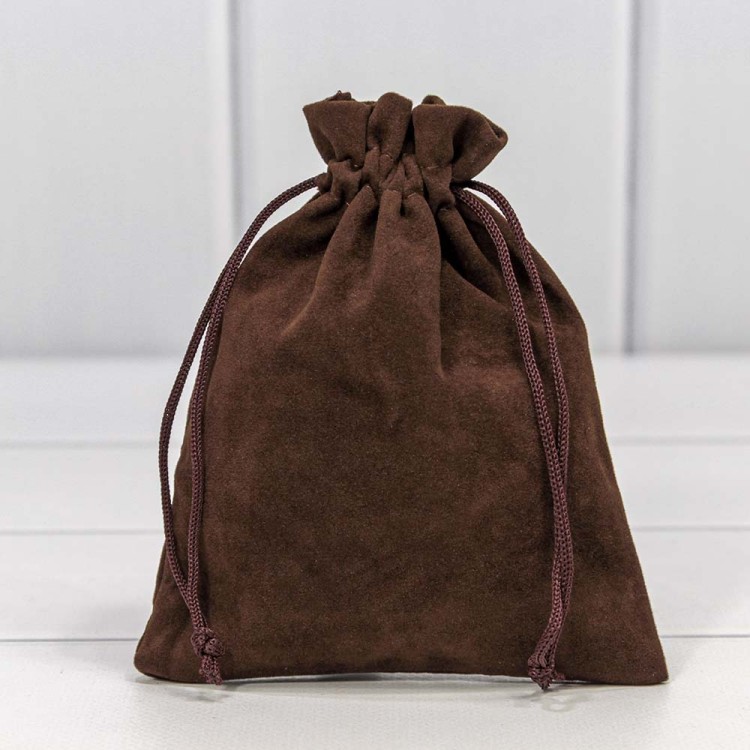 000811H/16 Мешочки бархатные 12*15 Коричневый 1/50 1/2000