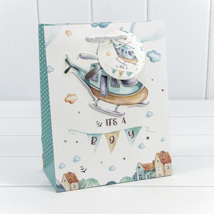 000316E Пакет подарочный с 3D аппликацией "Детский" (микс 316) 18*23*10 210г 1/20 1/360