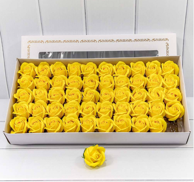 420055/21 Декоративный цветок-мыло "Роза" класс А Шафрановый 5,5*4 50шт. 1/20 420055/21 Декоративный цветок-мыло "Роза" класс А Шафрановый 5,5*4 50шт. 1/20