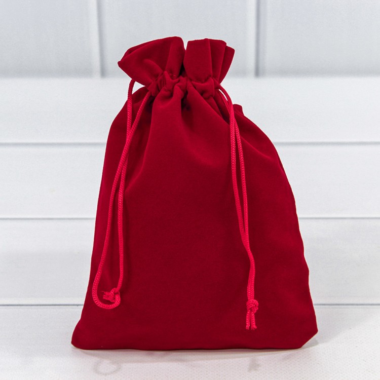 000811G/101 Мешочки бархатные 14*20 класс Б Красный 1/25 1/1500 