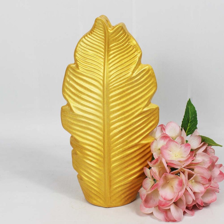 1006850001 Органайзер-кашпо, фигурка декоративная, гипс, золото H-250мм D-133*58мм 