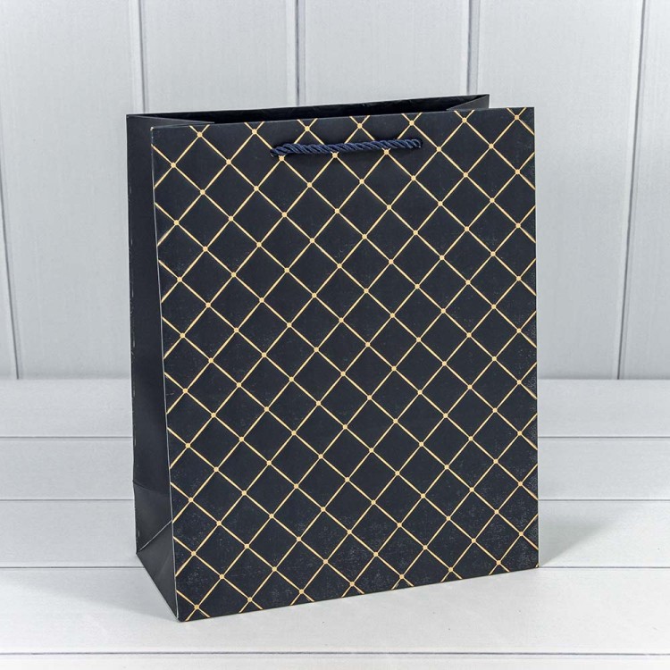 000391C/8 Пакет подарочный "Ромб" Синий 26*32*12 210г 1/20 1/120