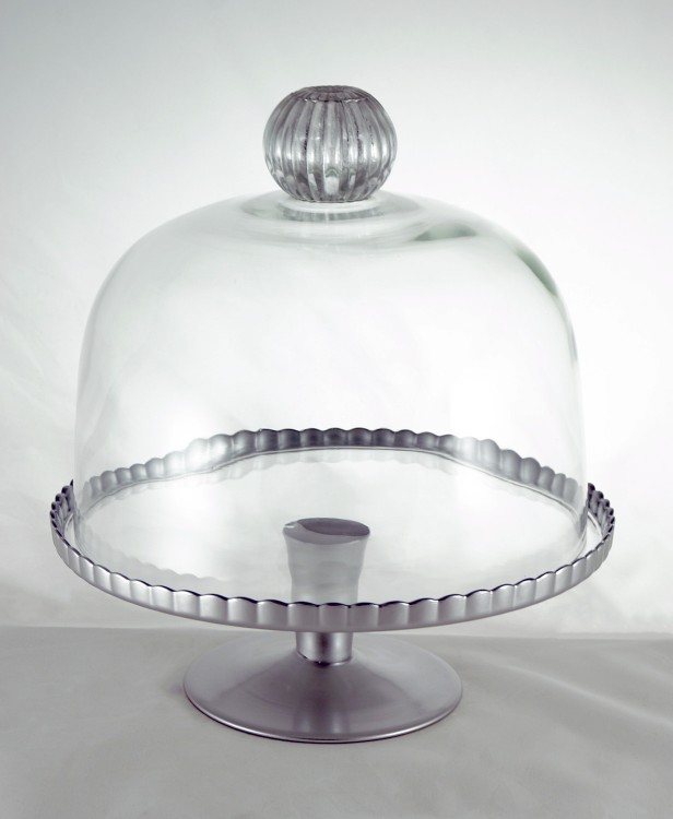 1679-4 Блюдо "Патиссэри-4" на низкой ножке с крышкой с декоративной ручкой H-316мм D-280мм