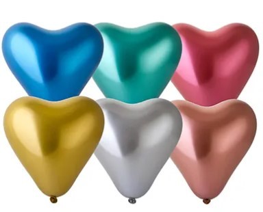 1105-0440 Шары Сердце 30см хром ассорти 50шт 1105-0440 Шары Сердце 30см хром ассорти 50шт
