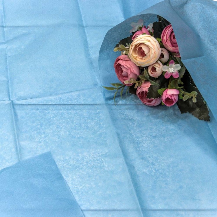 000100/28 Бумага в листах "Тишью" 50*66 (10 шт.) Светло-синий 1/250