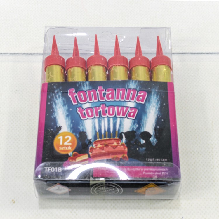 BM410-10 Свечи для торта набор "Фонтан" (12 шт.) 10см 30(±5%)сек Золотой 1/150	