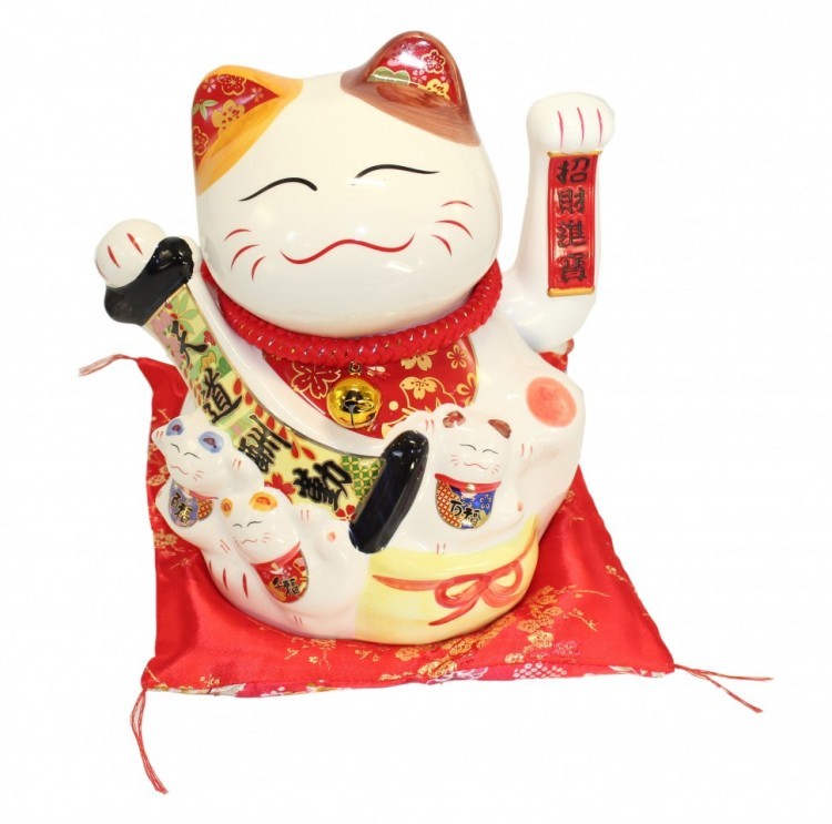 107101 Кот удачи (фарфоровый) 190*190*170 мм 107101 Кот удачи (фарфоровый) 190*190*170 мм
