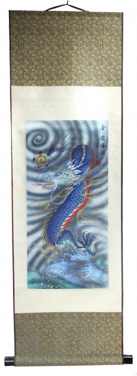 888102-7 Панно "Синий дракон" 34,5х96 см